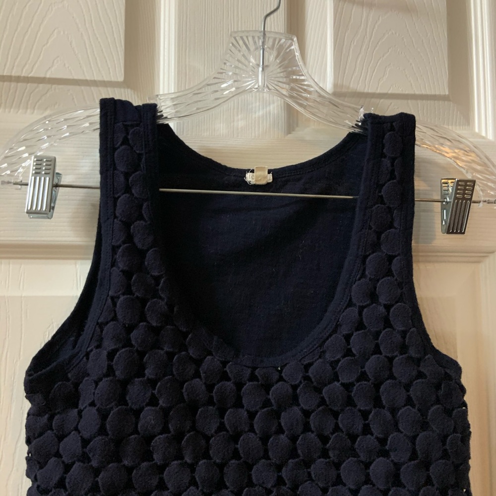 J.Crew Navy Blue Tiered Dot Tank Top Size Small - Picture 4 of 7